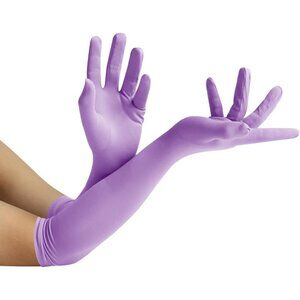 Women's Light Purple Elbow Length Fabric Satin Glove Costume Accessories